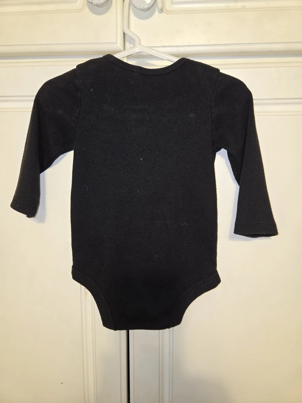 Faded Glory Black Long-Sleeve Baby One-Piece with Pink Sparkle Graphic